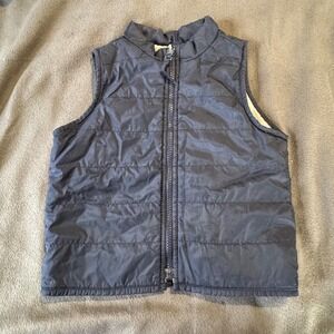 Kids Blue Puffer Vest Fleece Lined Zipper Front Sleeveless Jacket Outerwear 4T